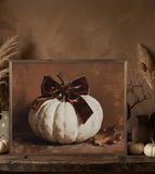 10" X 8" Brown Velvet Bow Pumpkin
