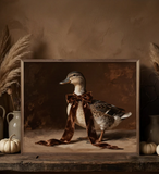 10" X 8" Brown Velvet Bow Duck