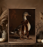 8" X 10" Brown Velvet Bow Duck - Right Look