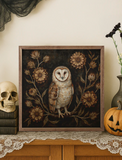 8" X 8" Floral Autumn Owl