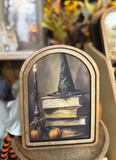 8" Halloween Book Stack Framed Art