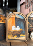 11" Wheelbarrow Ghosts Framed Art