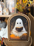 8" Ghost Book Framed Art