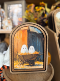 8" Wheelbarrow Ghosts Framed Art