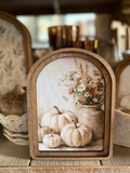 8" Arch Cream Pumpkins Framed Art