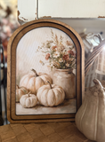 11" Cream Pumpkins Framed Art