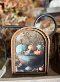 8" Arch Pumpkins In Bowl Framed Art