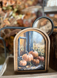8" Window Pumpkins Framed Art