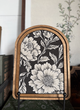 11" Black Floral Arch Framed Art