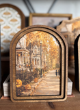 8" Halloween Street Arch Framed Art