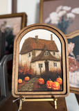 8" Arch Halloween Farmhouse Framed Art