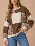 Floral + Cable Knit Patchwork Top