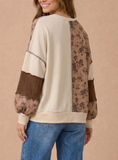 Floral + Cable Knit Patchwork Top