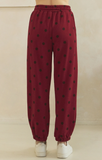 Wine Down Polka Dot Oversized Jogger