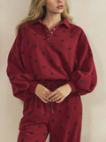 Wine Down Polka Dot Quarter Zip