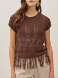Fringed Crochet Tee