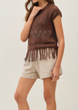 Fringed Crochet Tee