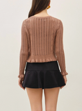 Ruffled Pointelle Cardigan