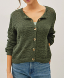 Volume Cuff Slubbed Cardigan
