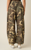 Camo + Lace Trim Barrel Pant