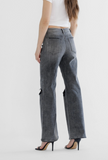 Mica High Rise Oil Distressed Wide Leg