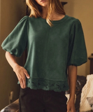 Curvy Army Suede Blend Top