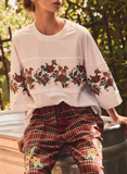 Floral Embroidered Knit Tee