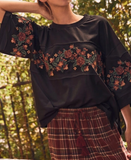 Curvy Floral Embroidered Top