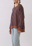 Prep Girl Mixed Stripe Sweatshirt