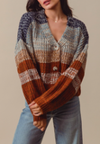 Fall Stripe Sweater Cardigan