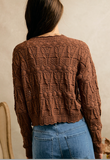Scallop Edge Sweater Button Top