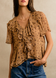 Mocha Floral Blouse