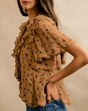 Mocha Floral Blouse