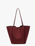Giselle Faux Suede Tote - Cherry Lacquer