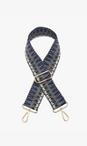 Aztec Guitar Strap - Blue/Grey
