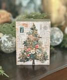 4" Floral Pine Collage Block