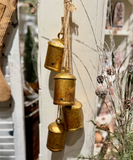 24" Rustic Gold Bells On Jute