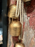 19" Antique Copper Bells On Jute