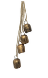 19" Antique Copper Bells On Jute