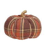 5" Harvest Plaid Fabric Pumpkin