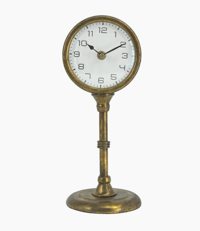 12" Round Antique Table Clock