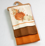 (3) Piece Fall Pumpkin Towel Set