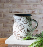 7" Moody Brown Leaf Pattern Pitcher Vase
