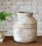 10" Antique Taupe Terra Cotta Jug Vase