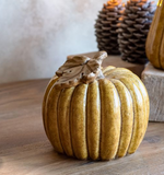 6" Taupe Ceramic Pumpkin