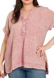 Curvy Gauze Henley