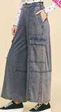 Curvy Mineral Wash Cargo Pant