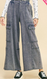 Curvy Mineral Wash Cargo Pant