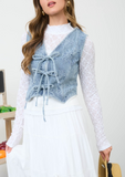 Leila Washed Bow Tie Vest