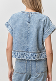 Mila Denim Fringe Short Sleeve